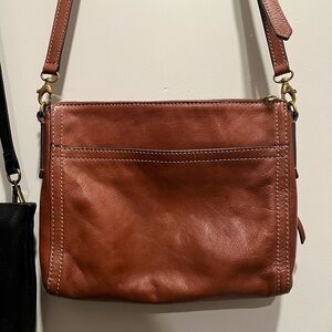 Fossil Brown Leather Crossbody